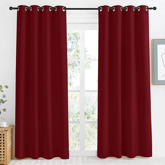 NICETOWN Christmas Burgundy Curtains by NICETOWN