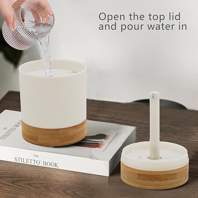 Bamboo Ultrasonic Mini Humidifier, 400ml Quiet Desktop Humidifier - Image 8