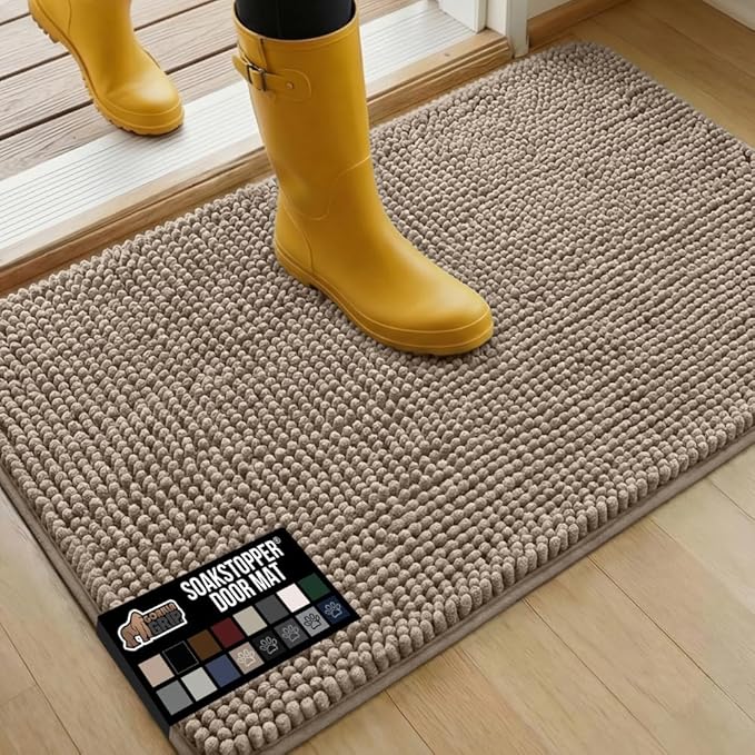 GORILLA GRIP SOAKSTOPPER Dog Door Mat, 36x24 Machine Washable Rug Absorbent by GorillaGrip