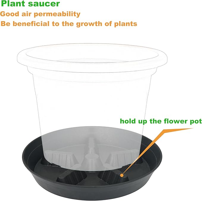 4 Pack Plant Saucer 12 inch, 8 10 14 17 inch, Plant Stand Plastic Plant Saucers - Image 5