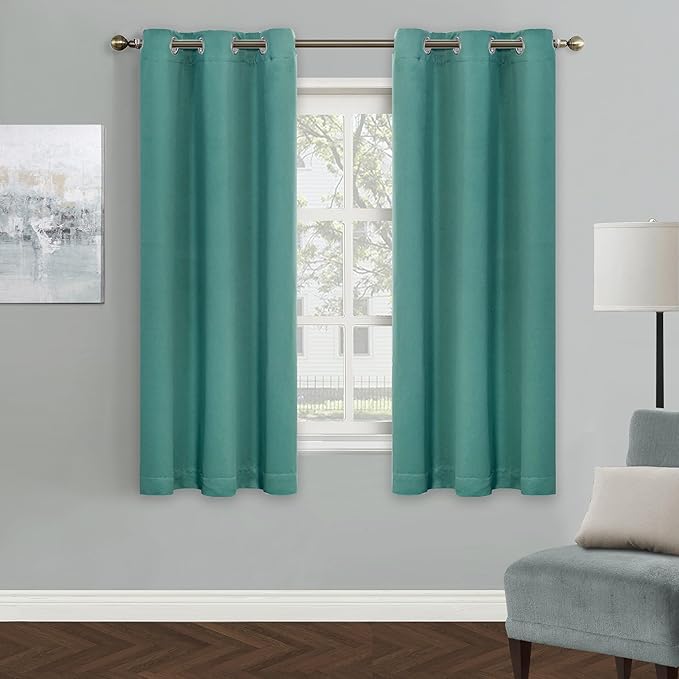 MYSKY HOME Bedroom Curtains 63 Inches Long Blackout Curtains by MYSKYHOME