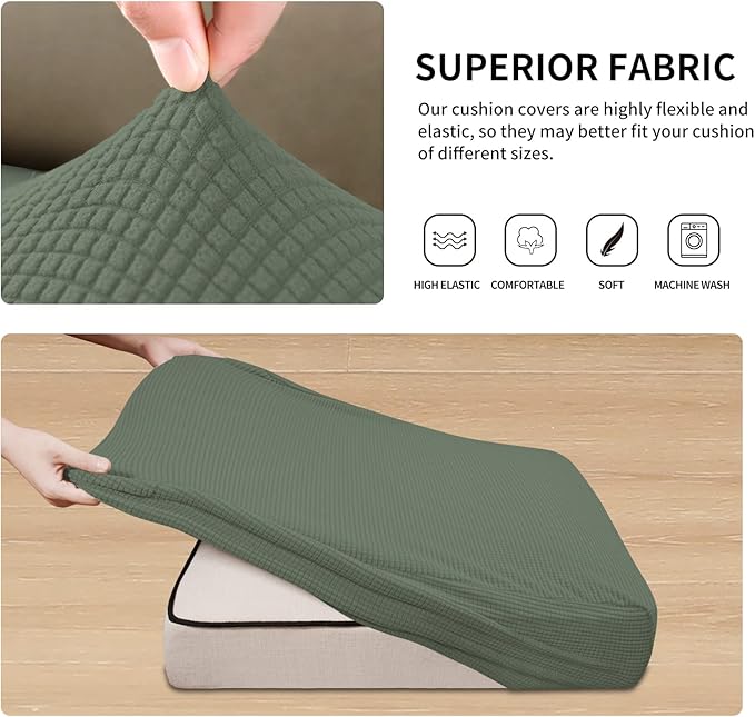 Easy-Going Stretch Individual Loveseat Couch Cushion Cover Sofa Cushion - Image 5
