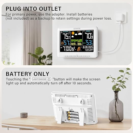 BluSon Weather Station Wireless Indoor Outdoor Thermometer, Color Display - Image 6
