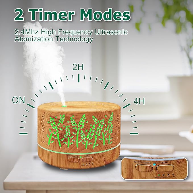 Diffusers for Essential Oils Large Room, 600ml Essential Oil Diffusers for Home - Image 3