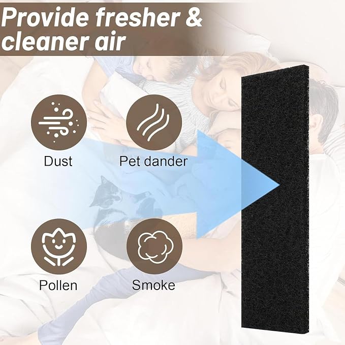 10Pcs Ceiling Fan Blade Filters, Self Adhesive Coconut Carbon Air Purifier Pads - Image 3