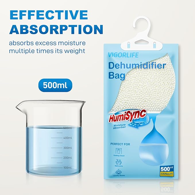 Moisture Absorbers 10 Pack, 9.8 Oz Hanging Closet Dehumidifier Bags, Portable - Image 4