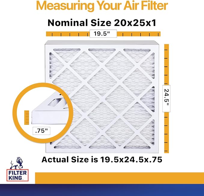 Filter King 20x25x1 Air Filter | 6-PACK | MERV 13 HVAC Pleated A/C Furnace - Image 2
