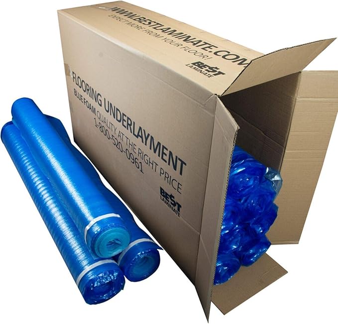 3in1 Vapor Barrier Flooring Underlayment w/Overlap and pre-Attached Tape Strip - Image 2