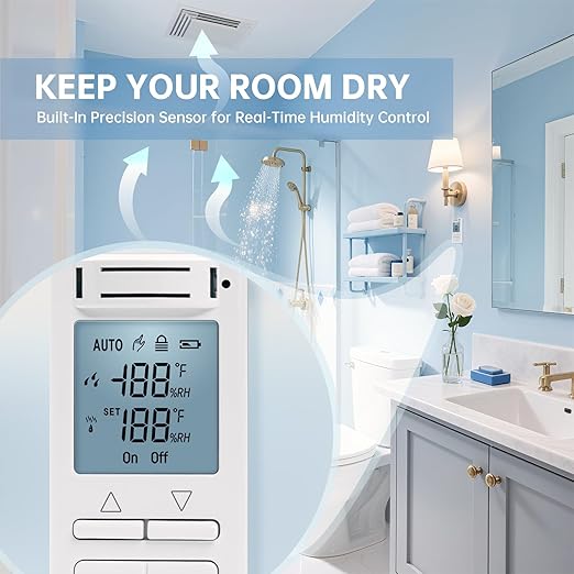 Humidity Sensor Switch, Ortis in-Wall Bathroom Fan Automated Control Switch - Image 3