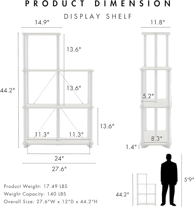 Homes: Inside + Out Apexa Modern 5-Cube Ladder Shelving Units, Collectibles - Image 3