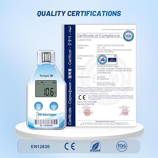 Tzone Temperature Data Logger USB Single Use Temp Recorder 1 Pack, Digital - Image 6