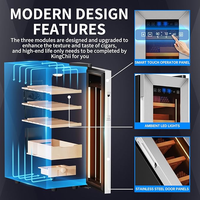 KingChii Upgrade 35L Temperature & Humidity Control Cabinet, Built-in - Image 3