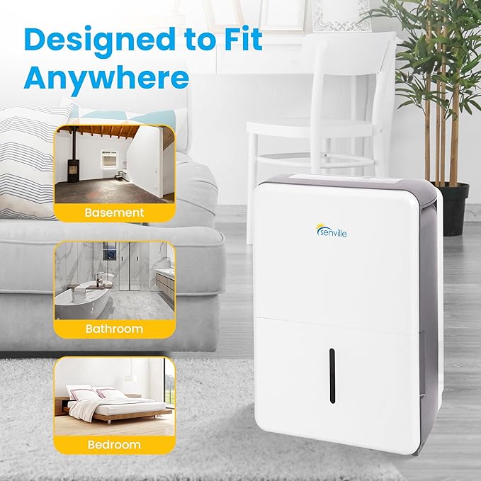 Senville 20 Pint Dehumidifier, Energy Star Certified, Washable Filter, Living - Image 7