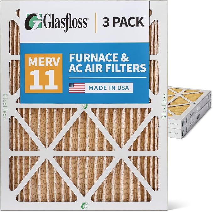 20x25x2 MERV 11 AC & Furnace 2" Depth Air Filters. Box of 3. Actual Size: - Image 5