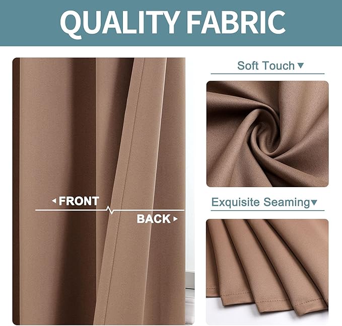 ChrisDowa Room Darkening Curtains 120 Inches Long 2 Panels Set - Image 3
