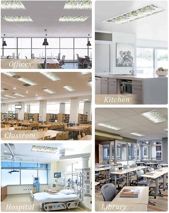 3 Pack Fluorescent Light Cover for Classroom Ceiling Light, Sage Green - Image 5