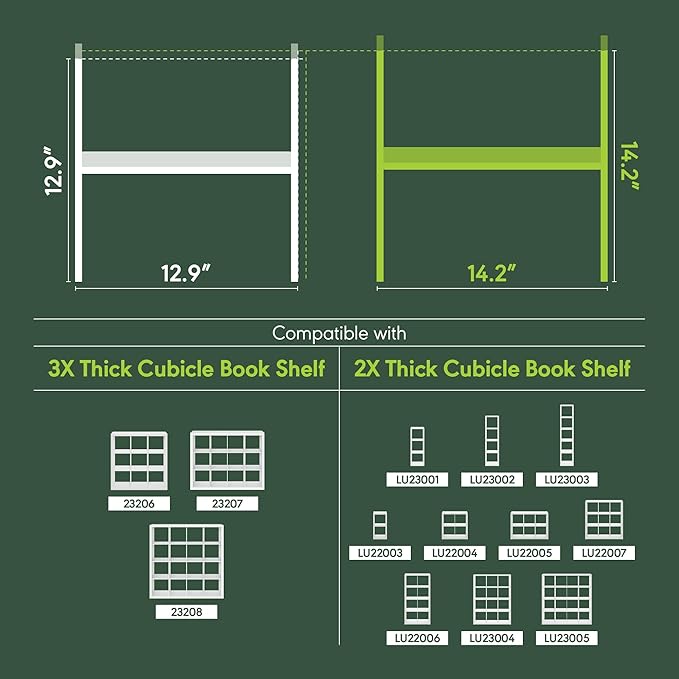 Furinno Cubicle Cube Insert, H-Shelf Cube Organizer, 2-Tier Shelf Accessory - Image 4