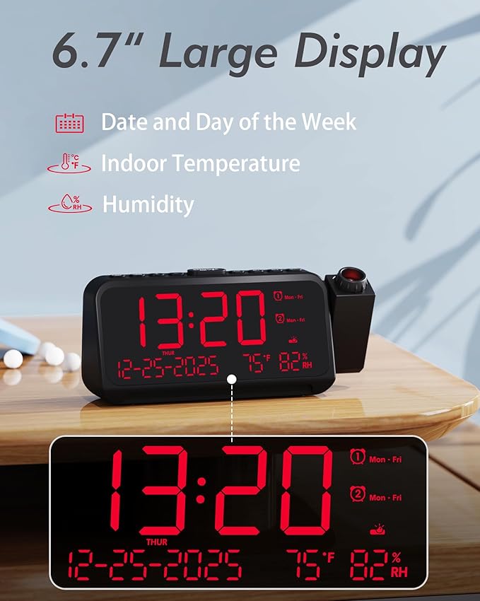 Roxicosly Projection Alarm Clock - Image 5
