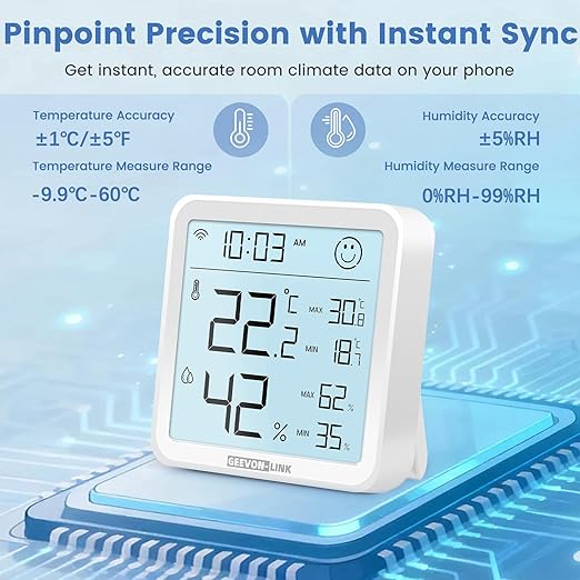 WiFi Indoor Hygrometer Thermometer, Smart Digital Bluetooth Humidity - Image 5