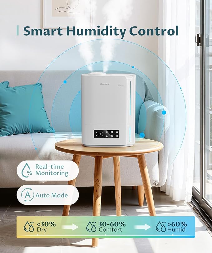 BREEZOME 6L Humidifiers for Bedroom Large Room & Essential Oil Diffuser - Image 3