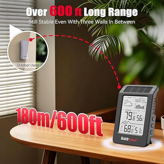 BaldrTherm Wireless Weather Station, Dual-Zone Indoor & Outdoor/Childroom Temp - Image 6