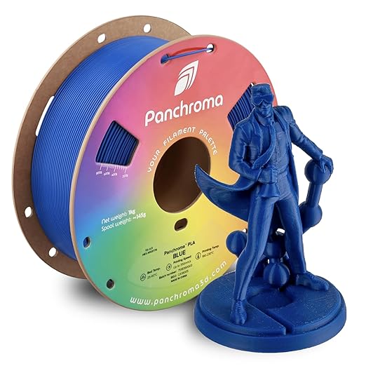 Panchroma PLA Blue 3D Printer Filament, 1kg Spool, High Speed Printing by Polymaker