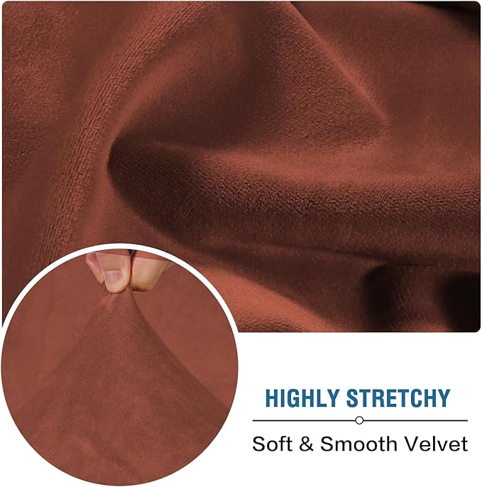 H.VERSAILTEX Velvet Stretch Sectional Couch Covers 4 Pieces Sofa Seat Cushion - Image 7