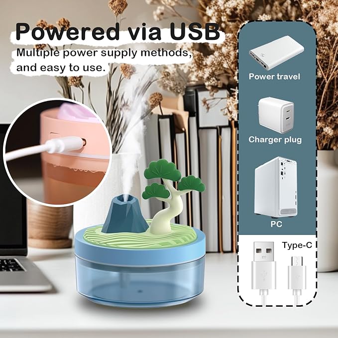 Cute Mini Humidifier 320mL Cool Mist Humidifie mute - Image 3