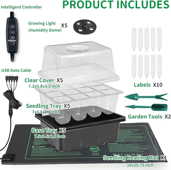 NAMOTEK 5 Pack Seed Starter Tray - Image 2