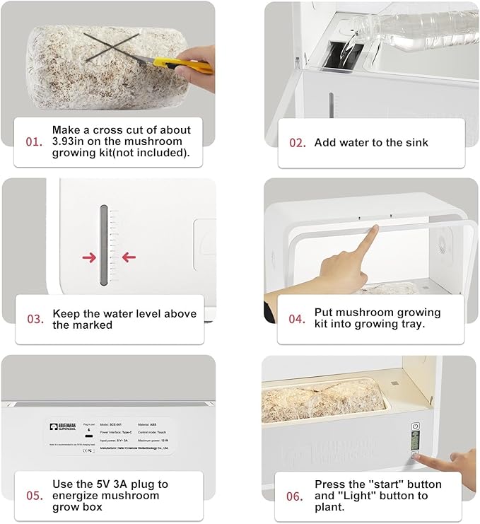 Mushroom Grow Box with LCD Display and LED Grow Light, Smart Mushroom Growing - Image 5