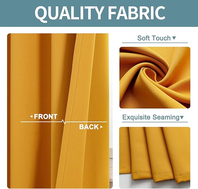 ChrisDowa Room Darkening Curtains 108 Inches Long 2 Panels Set - Image 3
