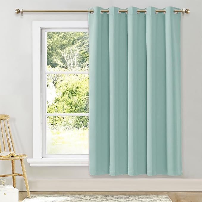 NICETOWN Blackout Wide Blinds for Sliding Door, Aqua Blue, W70 x L72, 1 Panel by NICETOWN