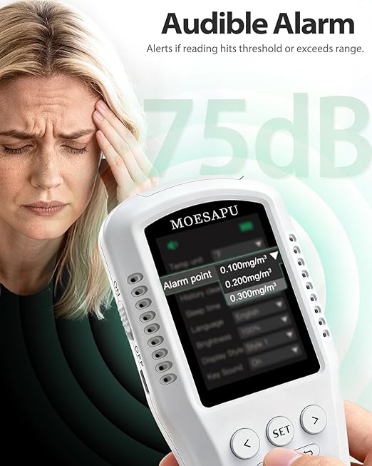 8-in-1 Air Quality Monitor, HCHO TVOC PM2.5 CO CO2 Detector, Formaldehyde Alarm - Image 5