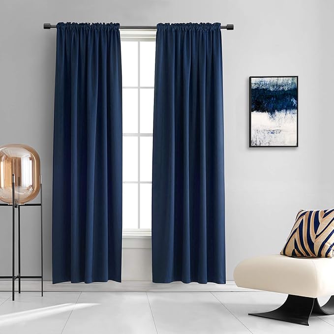 DONREN Dark Blue Blackout Curtains by DONREN