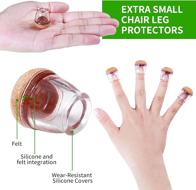 8 Pcs Extra Small Chair Leg Floor Protectors - Image 5