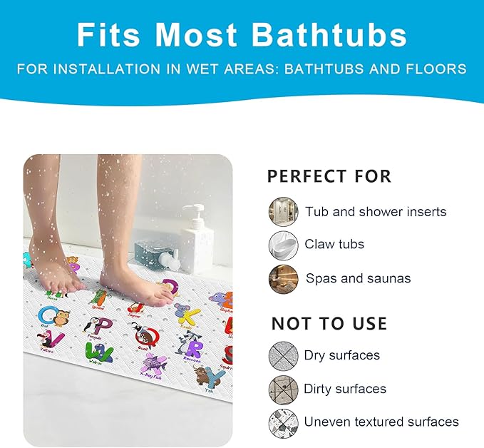 XIYUNTE Baby Bath Mat for Tub Non Slip Kids Bath Mat - Image 6