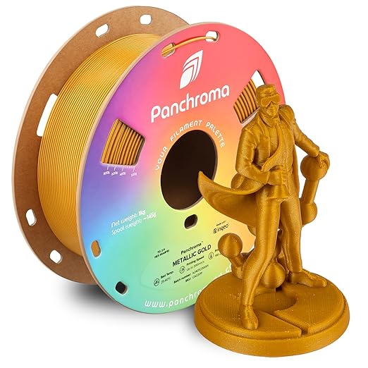 Polymaker Panchroma Metallic PLA Filament, Metallic Gold 1.75mm 3D Printing by Polymaker