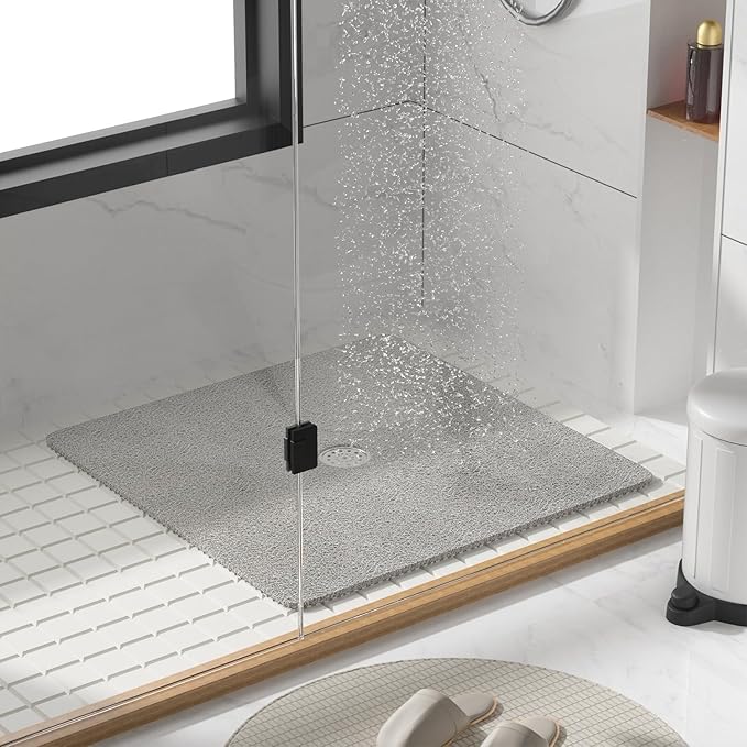 Square Shower Mat, Soft PVC Loofah Bath Mat Without Suction Cups - Image 8