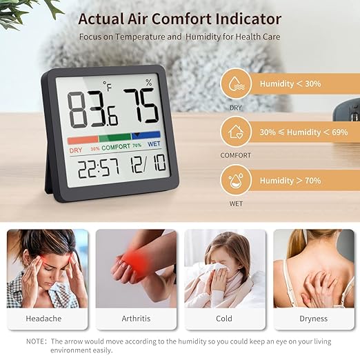 VOCOO Humidity Gauge Indoor Thermometer - Image 3