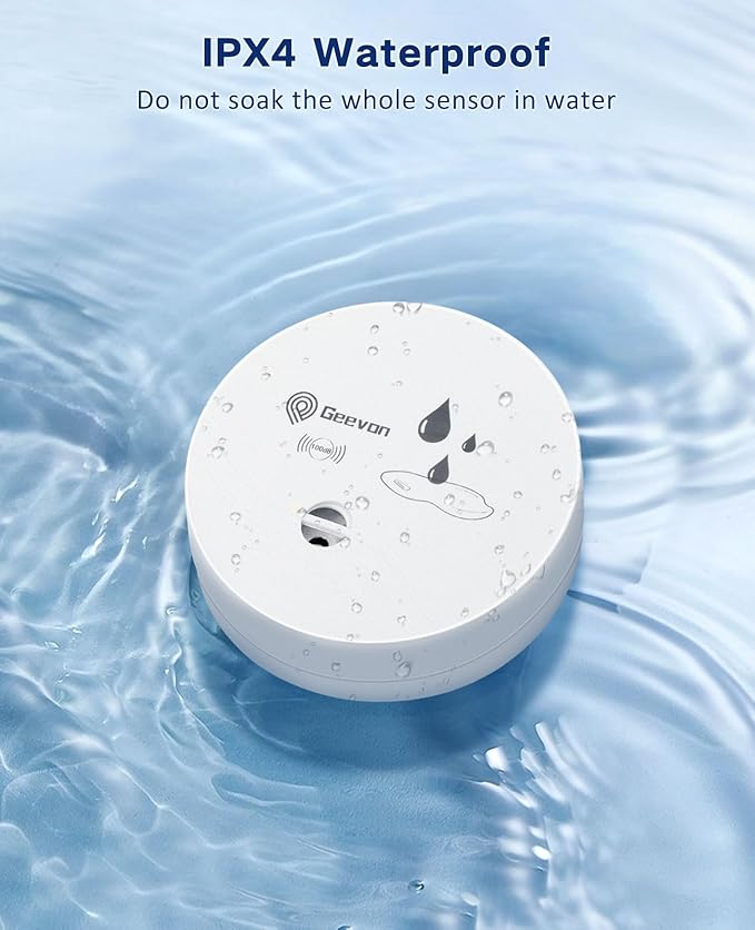 Geevon 4 Pack Water Leak Detectors, 100dB Water Sensor Alarms Flood Detector - Image 7