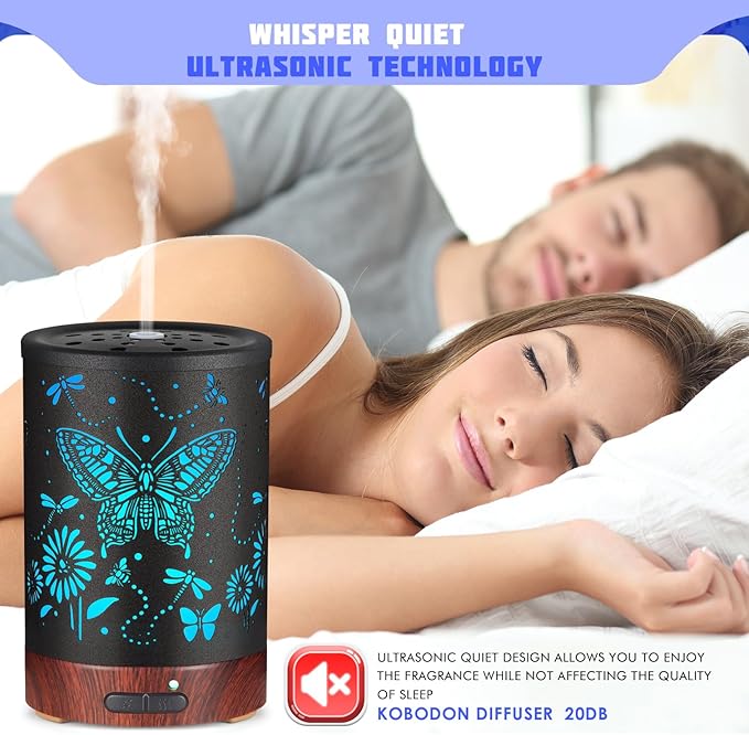 Metal Essential Oils Diffuser 150ML Aromatherapy Diffuser Cool Mist Humidifier - Image 3