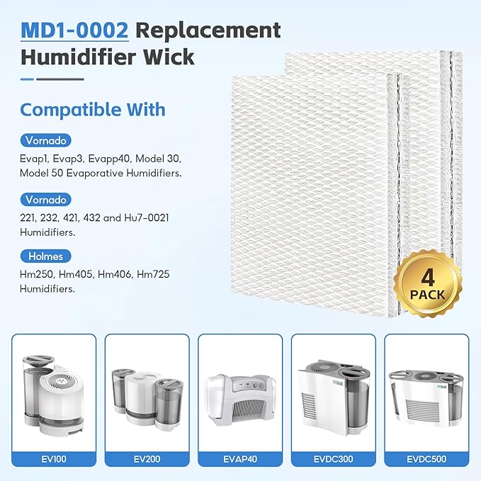 4-Pack MD1-0002 MD1-0001 Replacement Wick/Filters Compatible - Image 2