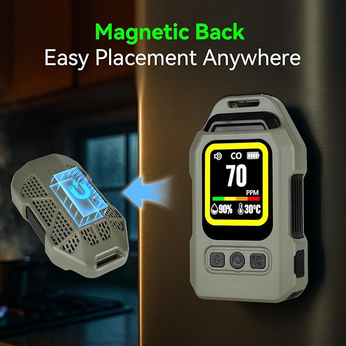 Portable 4-in-1 Carbon Monoxide Detector, Rechargeable Mini CO Alarm - Image 3
