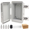 Waterproof Electrical Box, IP67 Junction Box Stainless Steel Latch Hinged Grey by YETLEBOX