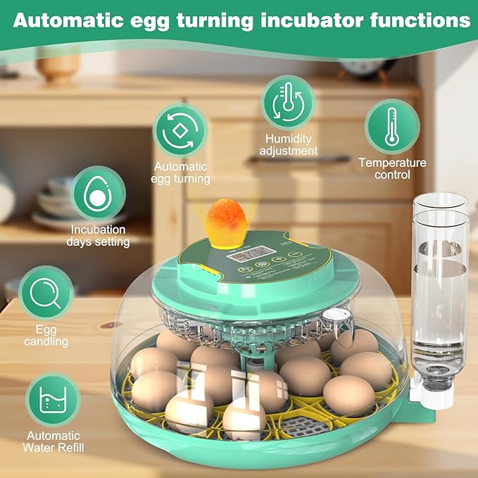 18 Egg Incubator with Automatic Egg Turning and Humidity Control, Chicken Egg - Image 3
