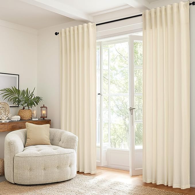 MIULEE Beige Thermal Insulated Curtains 63 Inches Long 2 Panels Set - Image 5