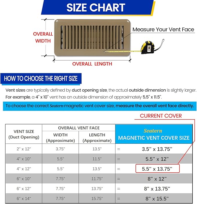 Magnetic Vent Covers, Extra Strong Magnets, 5.5" x 13.75" Ultra Thick 60mil - Image 6