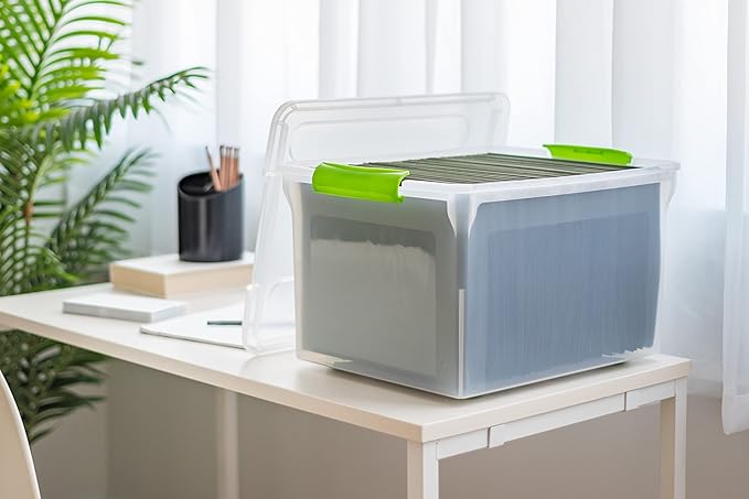 IRIS USA File Box File Organizer Plastic File Box - Image 5