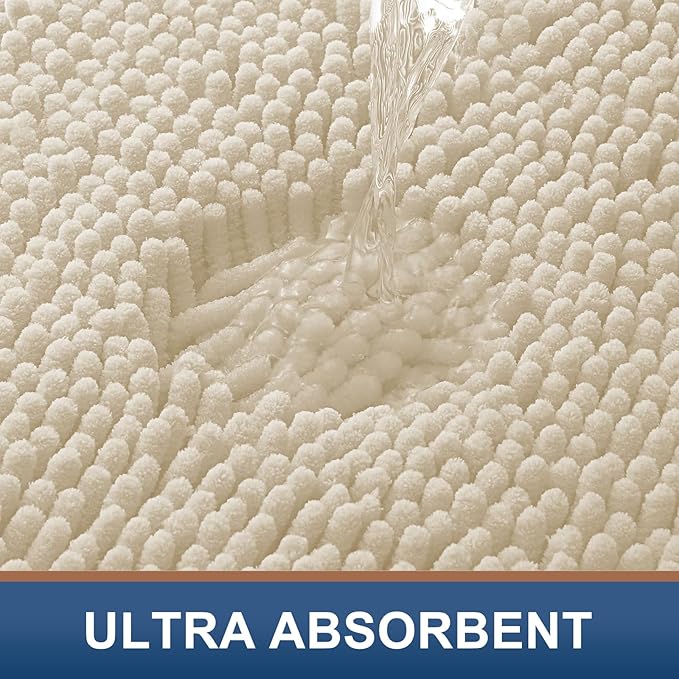 Smiry Luxury Chenille Bathroom Rugs 30x20, Extra Soft and Absorbent Shaggy Bath - Image 4