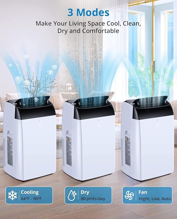 GarveeLife 12000 BTU Portable Air Conditioner 3-In-1 - Image 3
